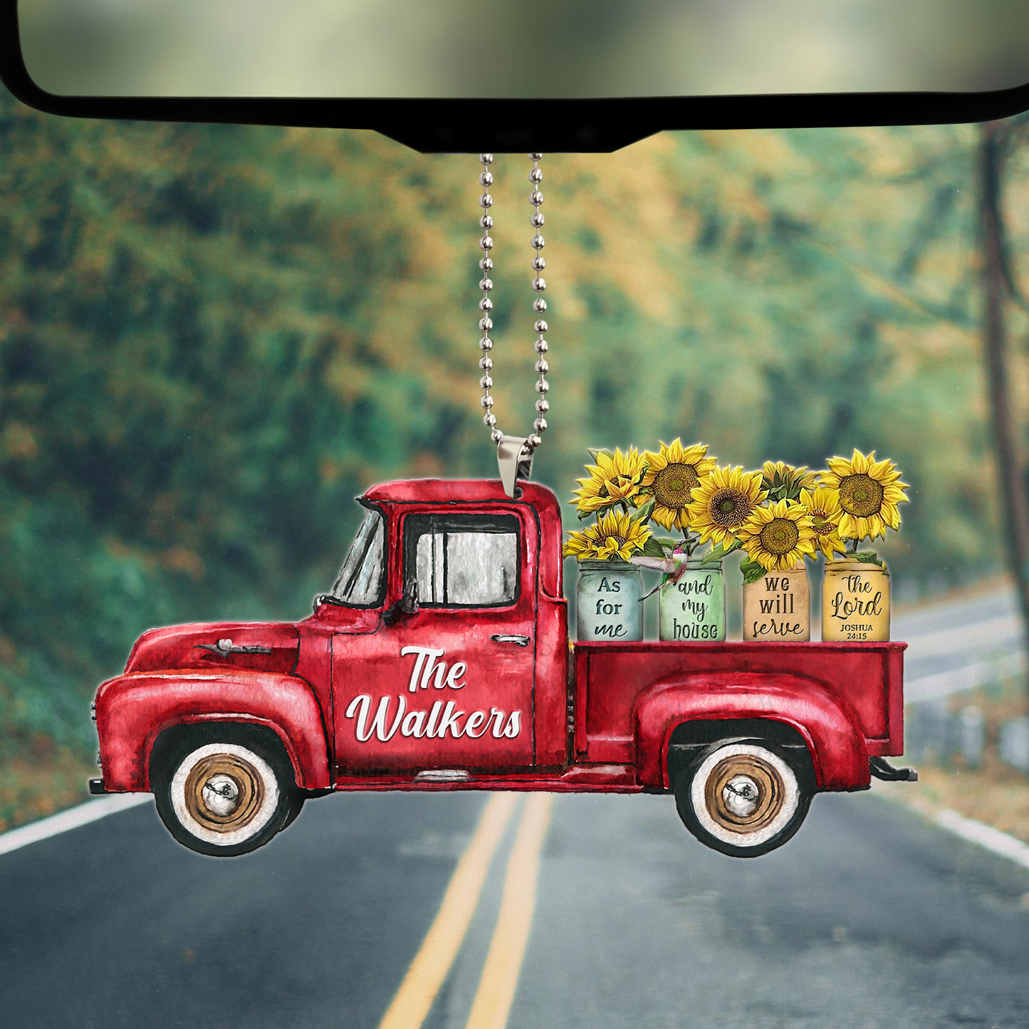 Red Truck Sunflower Jars Serve The Lord Personalized 20 Oz Tumbler