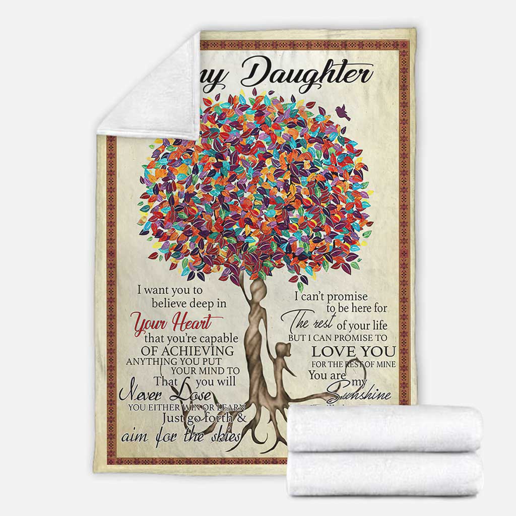 Family To My Daughter From Mom Unique Flannel Blanket For Bed Sofa And Reading Nook Decor