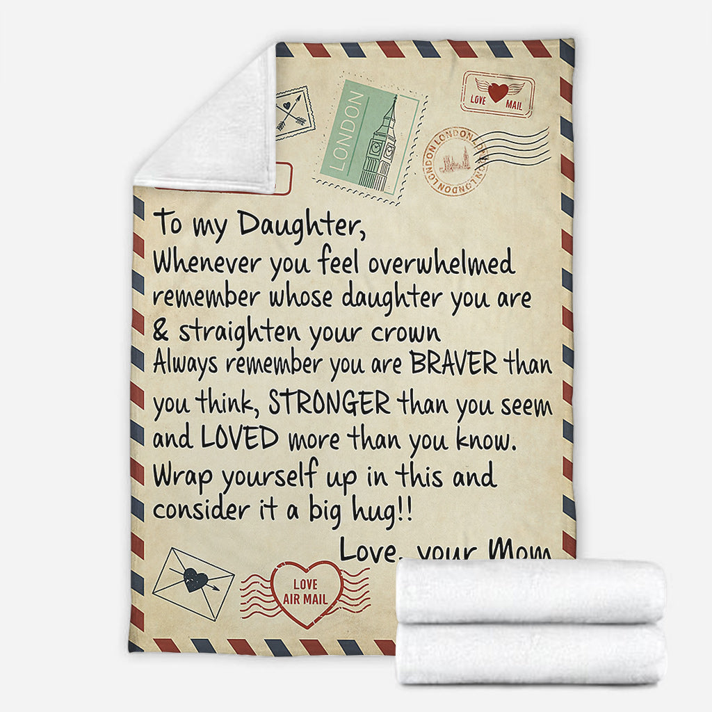 Dear Mom Daughter Love Letter Flannel Blanket For Bed Sofa And Reading Nook Decor