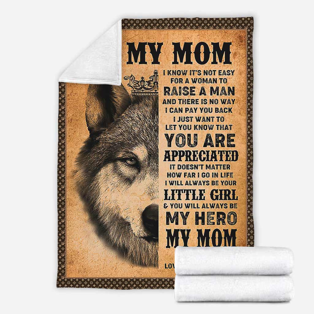 Wolf To My Mom I Love You My Hero Flannel Blanket For Cozy Home Lounging And Gifting