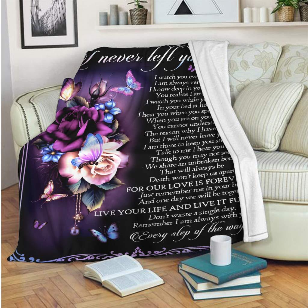 Butterfly Never Left You Memorial Flannel Blanket For Cozy Home Lounging And Gifting