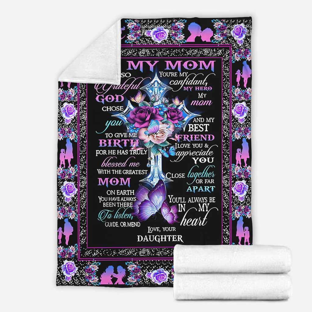 God To My Mom Floral Flannel Blanket For Cozy Home Lounging And Gifting