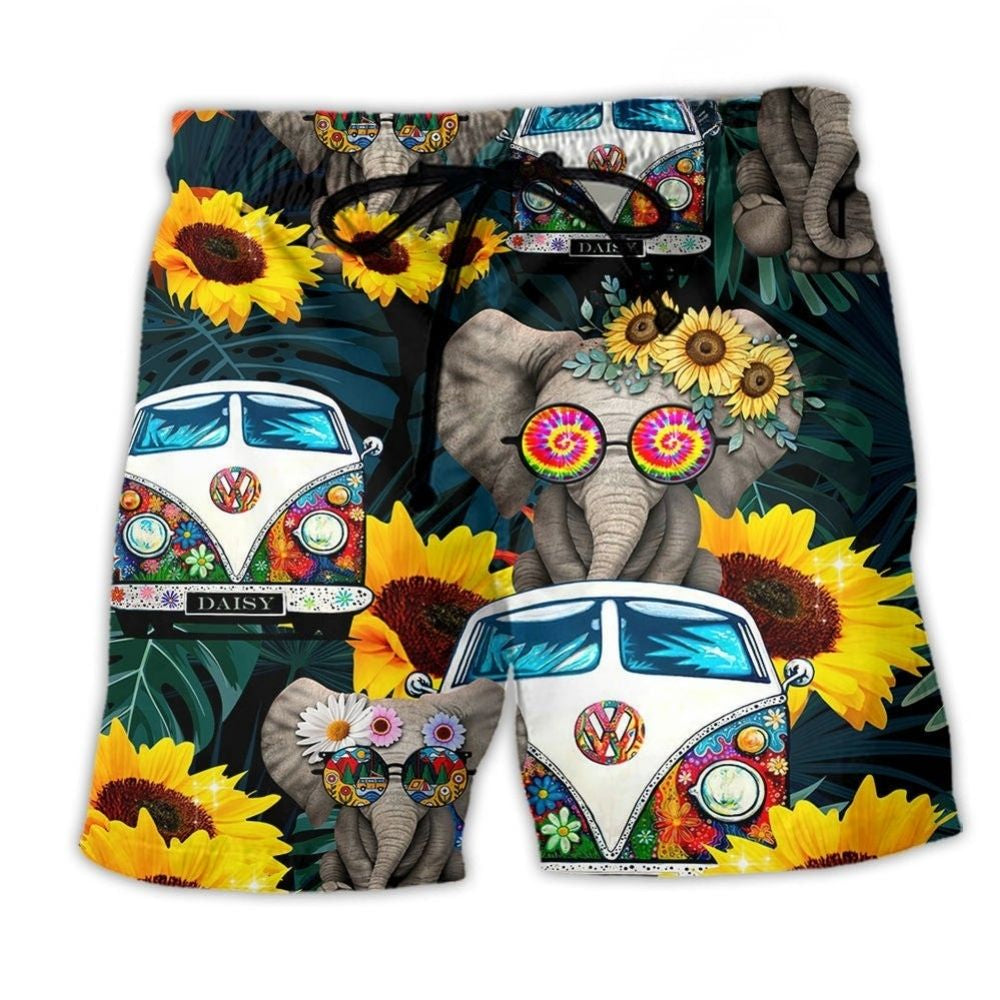 Hippie Elephant Camping Life - Beach Short