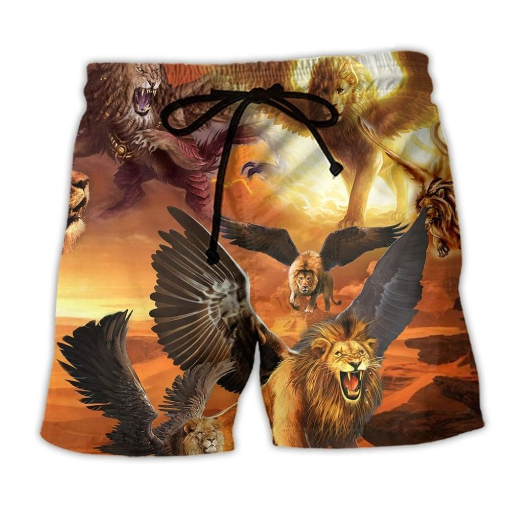 Lion Strength Love Life Art - Beach Short