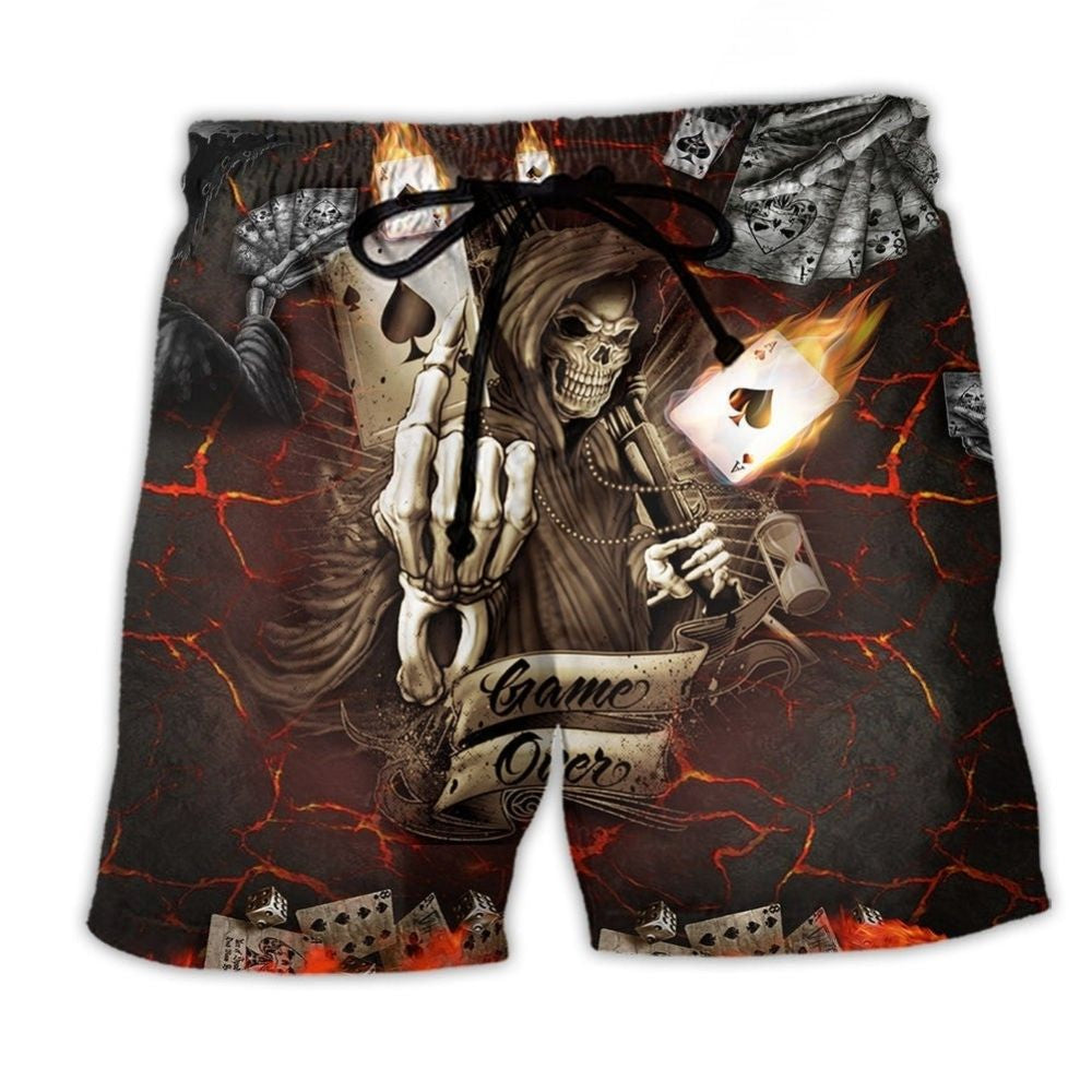Gambling Cards Fire Game Art – Beach Short