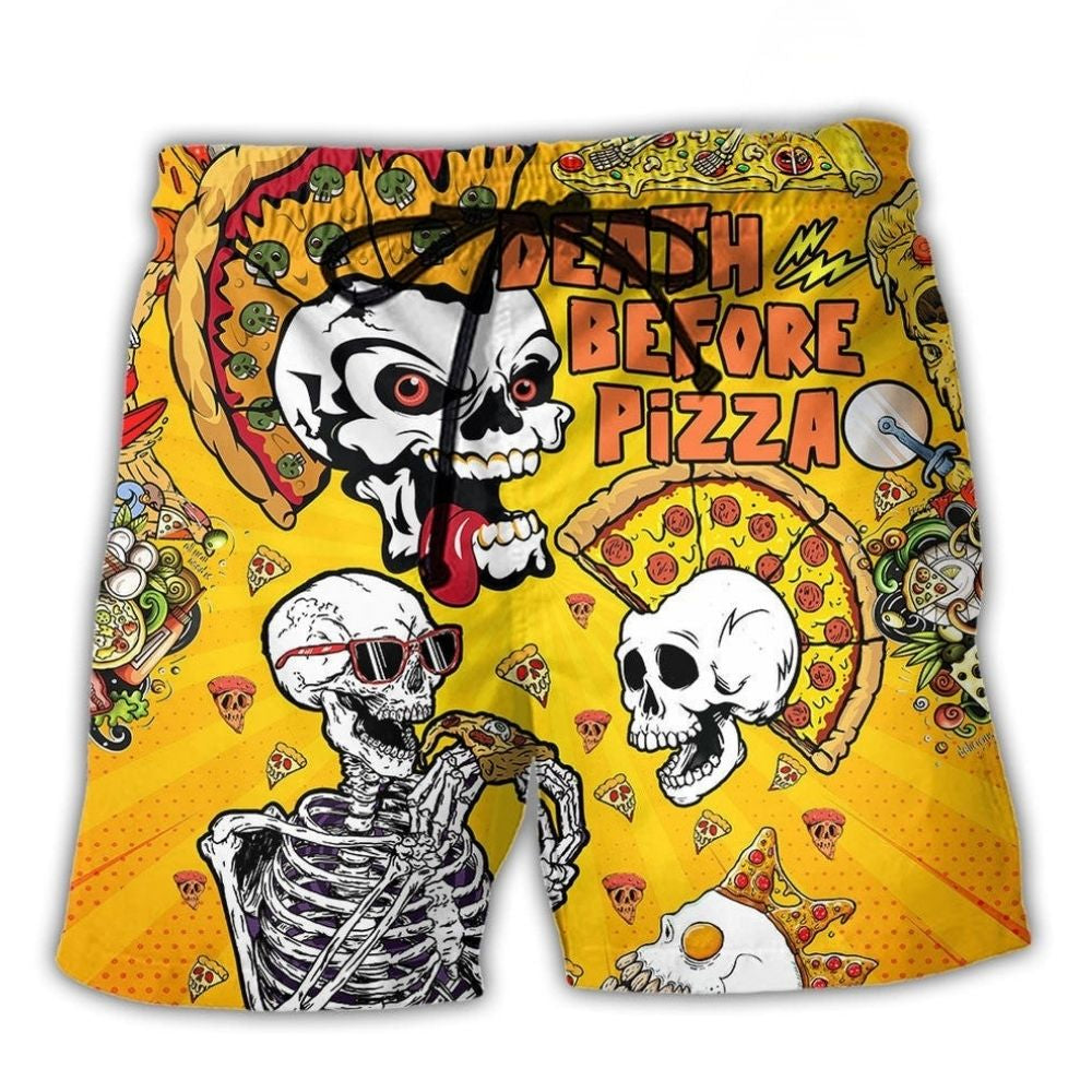 Skull Pizza Humor Art – Beach Short