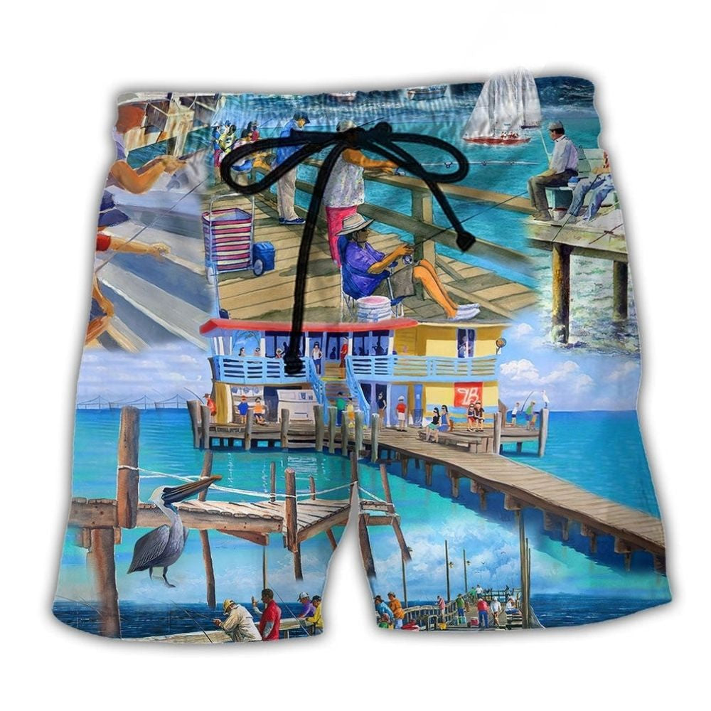Fishing Pier Blue Sea – Beach Short