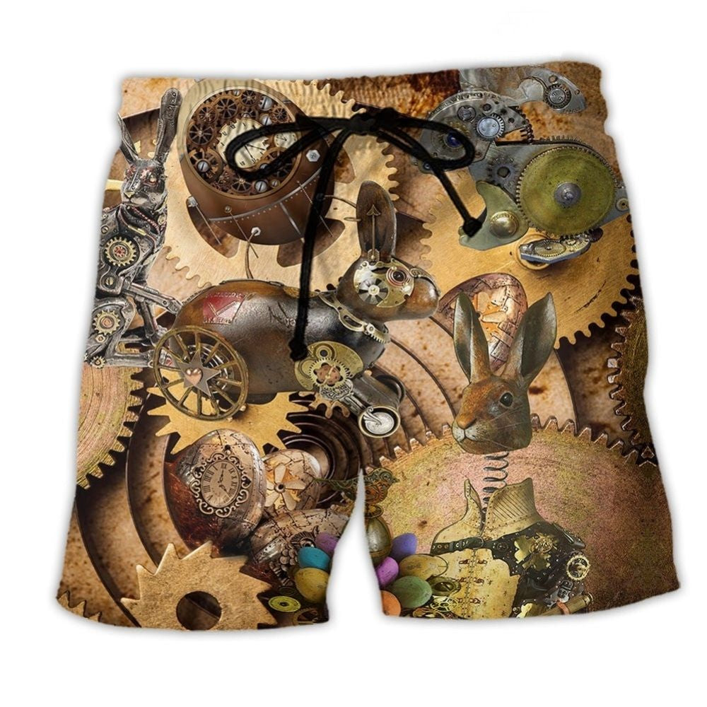 Steampunk Easter Rabbit Art – Beach Short