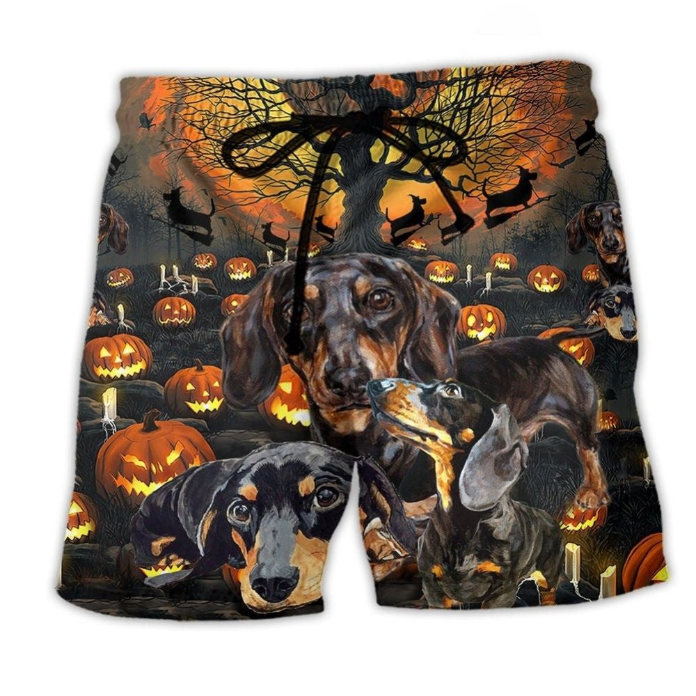 Dachshund Dark Classic Style Art – Beach Short