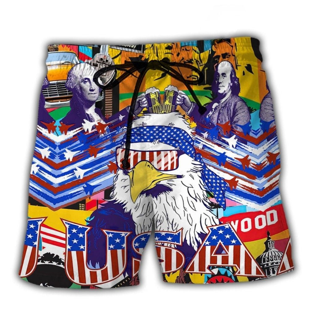 America Proud Forever Eagle Art – Beach Short