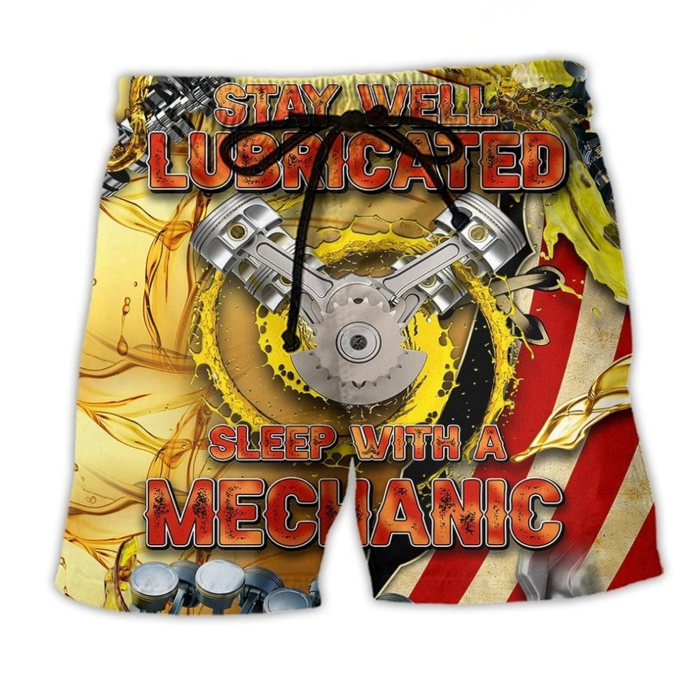 Mechanic Humor Stay Well Maintained Art – Beach Short
