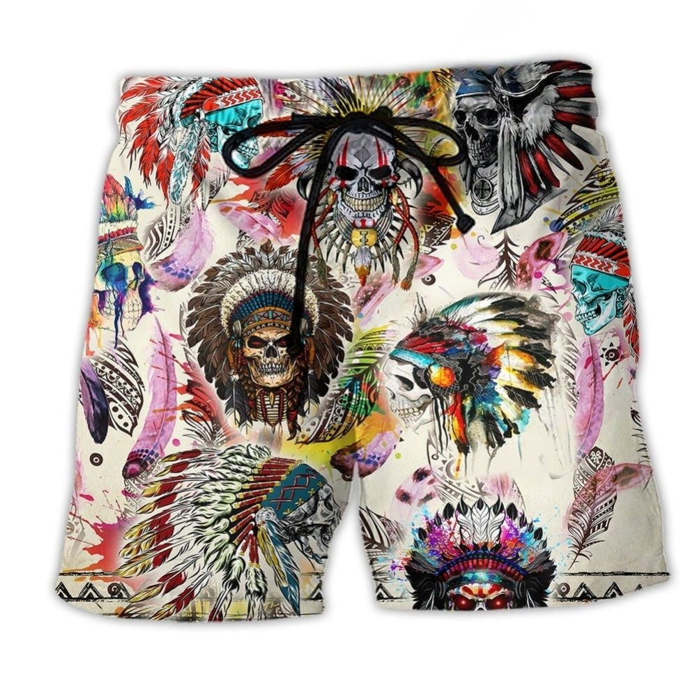 Native Inspired Cultural Heritage Color Art – Beach Short