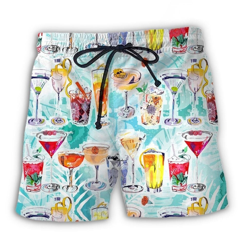 Tropical Wine Cocktail Beach Art – Beach Short
