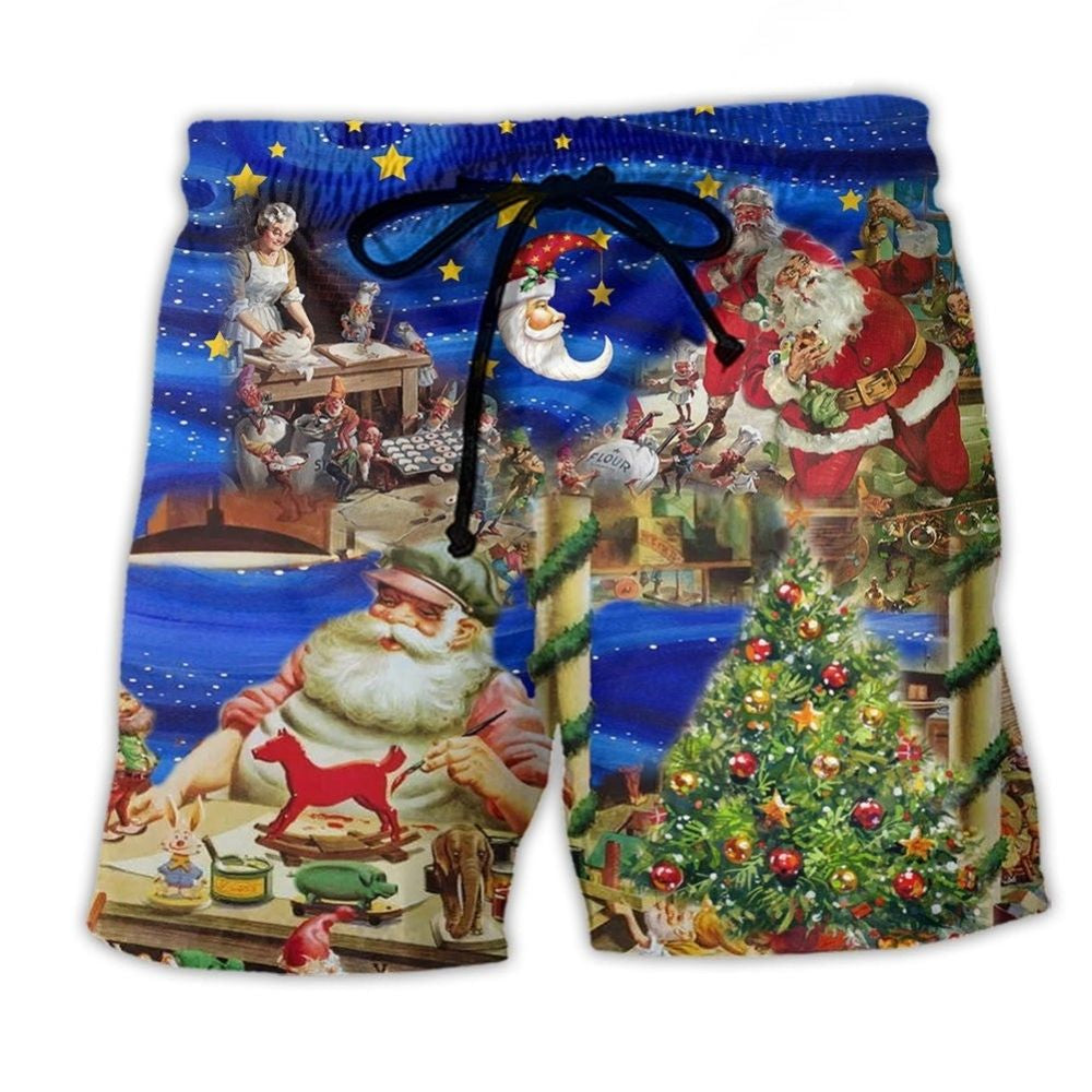 Christmas Night Toy Workshop – Beach Short