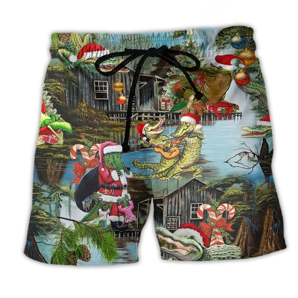 Alligator Christmas Goodbye Humor – Beach Short