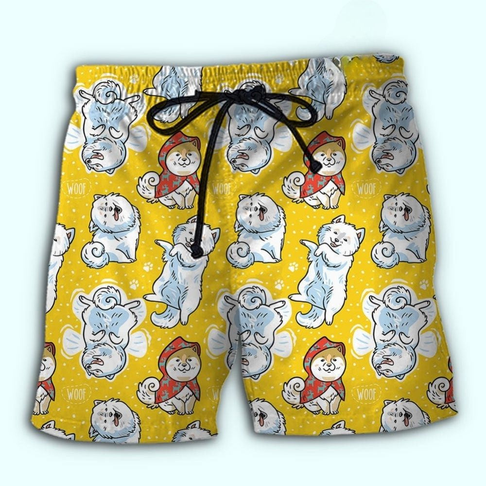 Samoyed Sunshine Yellow Dog Lover – Beach Short