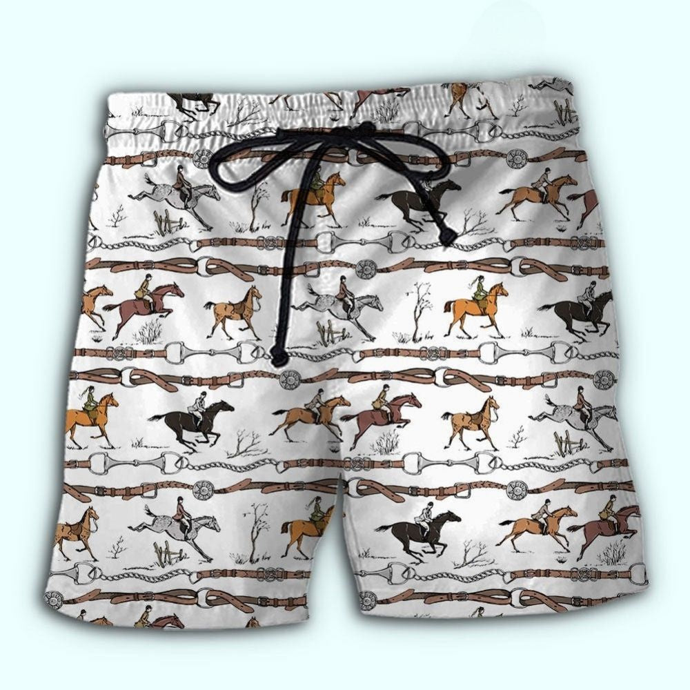 Jumping Horse Dynamic Equestrian Art – Beach Short