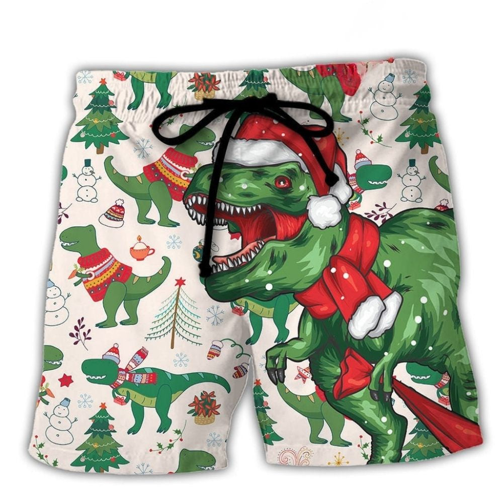 Christmas Dinosaur Holiday Fun – Beach Short