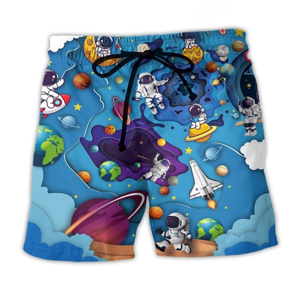 Galaxy Spaceship Journey - Beach Short