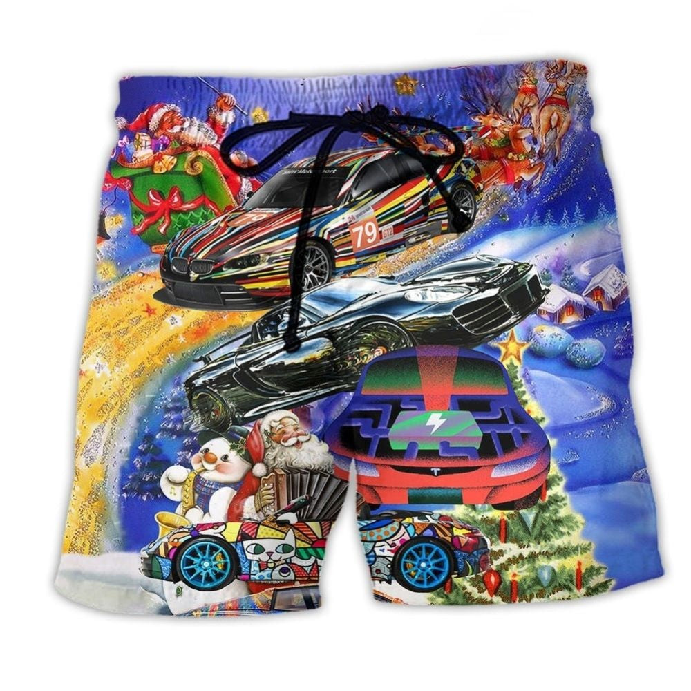 Funny Christmas Car Holiday – Beach Short