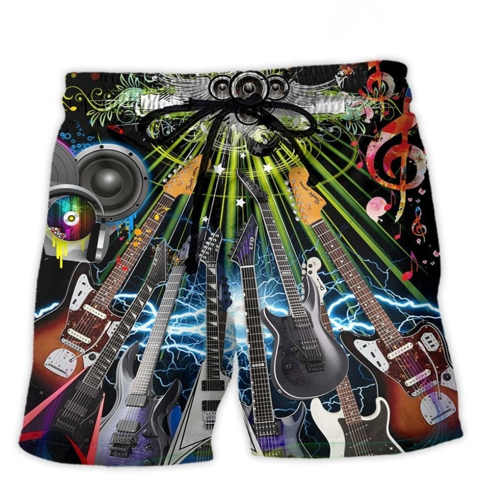 Electric Guitar Music Lifestyle Art – Beach Short