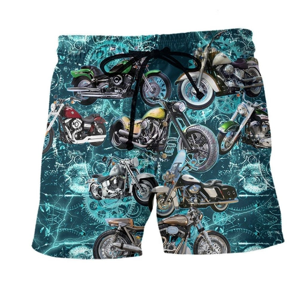 Motorcycle Biker Always Ride - Beach Short