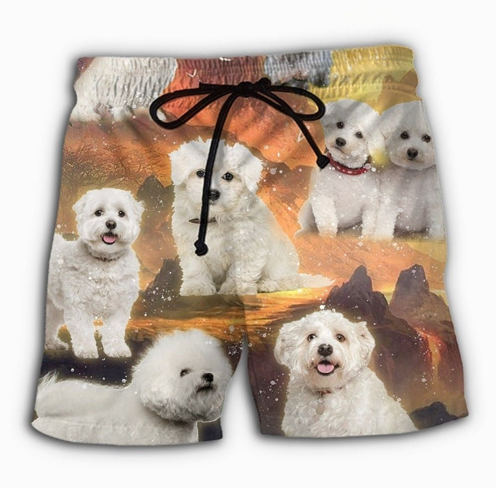 Bichon Frise Galaxy Art Dog Lover - Beach Short