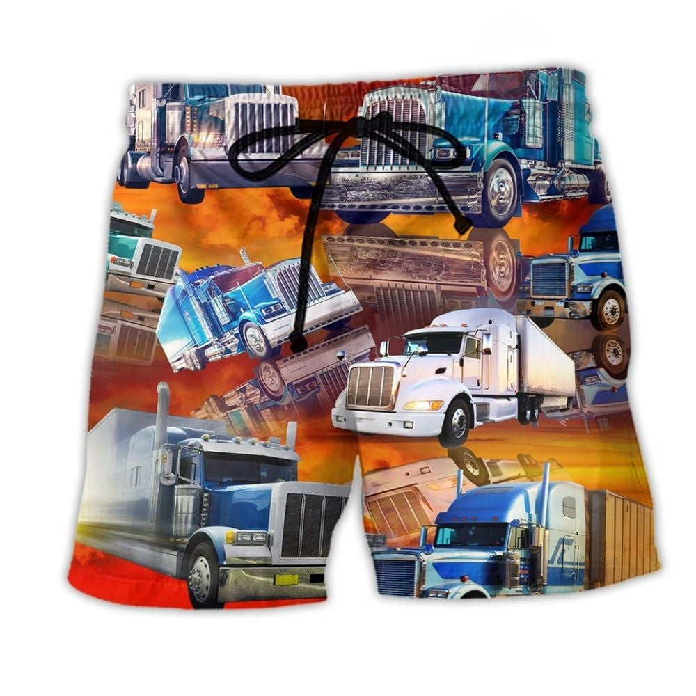 Truck Have A Truth Real Men Drive Big Trucks - Beach Short