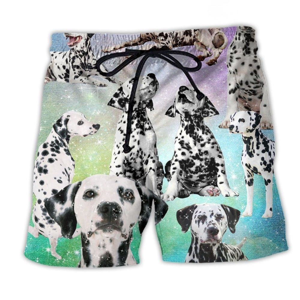 Dalmatian Galaxy Dog Lover Art – Beach Short