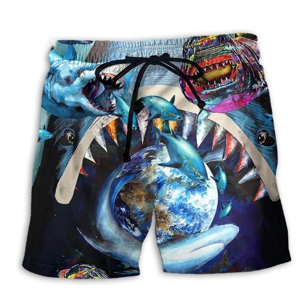 Shark Love Earth Peace Ocean – Beach Short