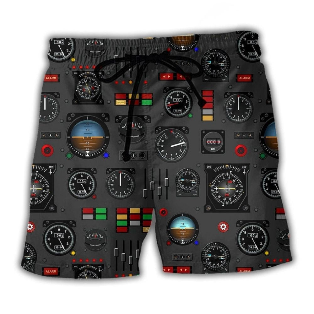 Pilot Watch Aircraft Instrument Panel – Beach Short