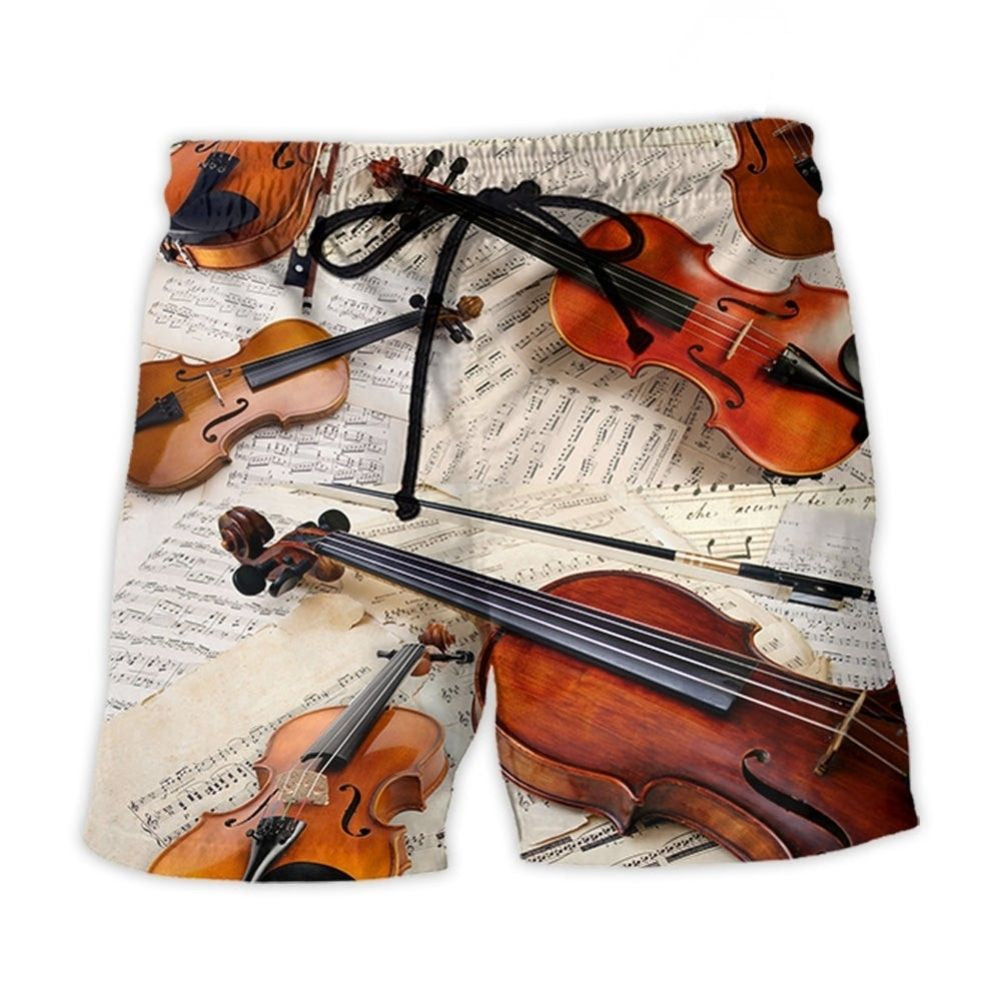 Vintage Violin Music Lover Classic Style – Beach Shorts