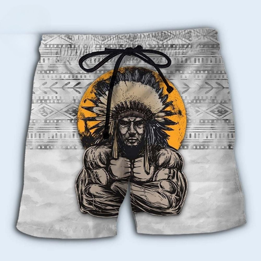 Native Human Strength Fierce Expression – Beach Short