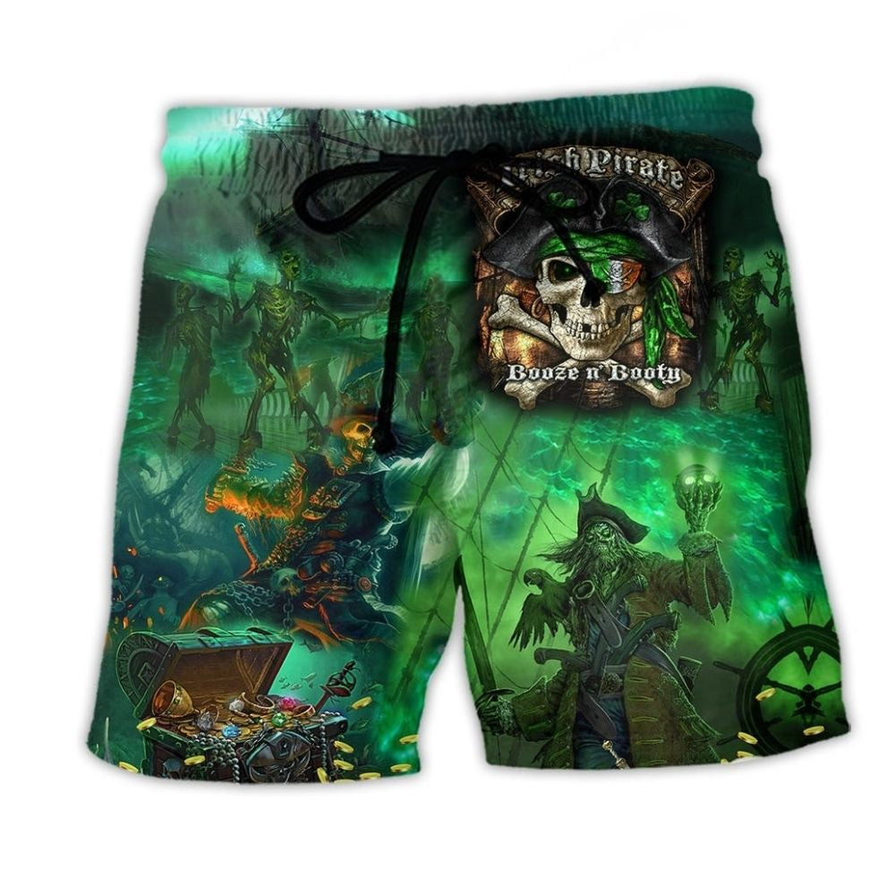 Irish Pirate Booze And Booty Fun – Beach Short