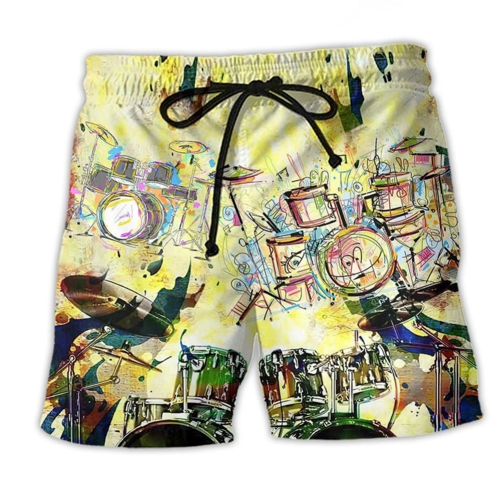 Colorful Drum Music Art – Beach Short