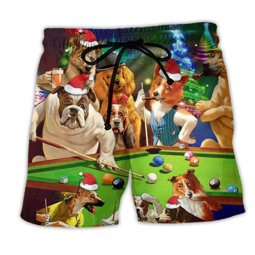 Christmas Dogs Billiards – Beach Short