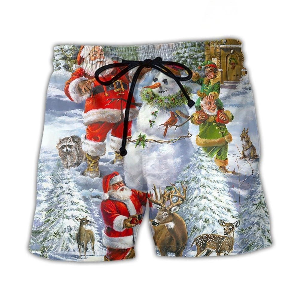 Christmas Santa Snowman Elf Joy – Beach Short