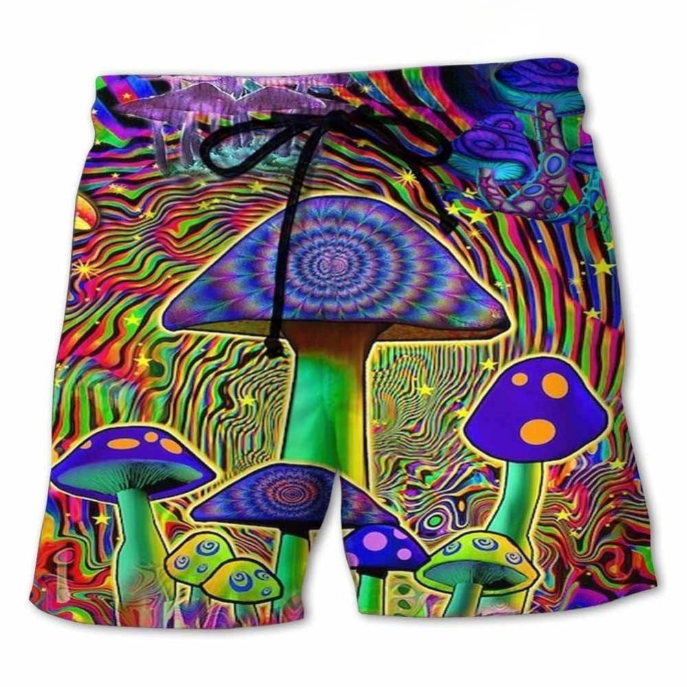 Colorful Mushroom Hippie Love Style – Beach Short