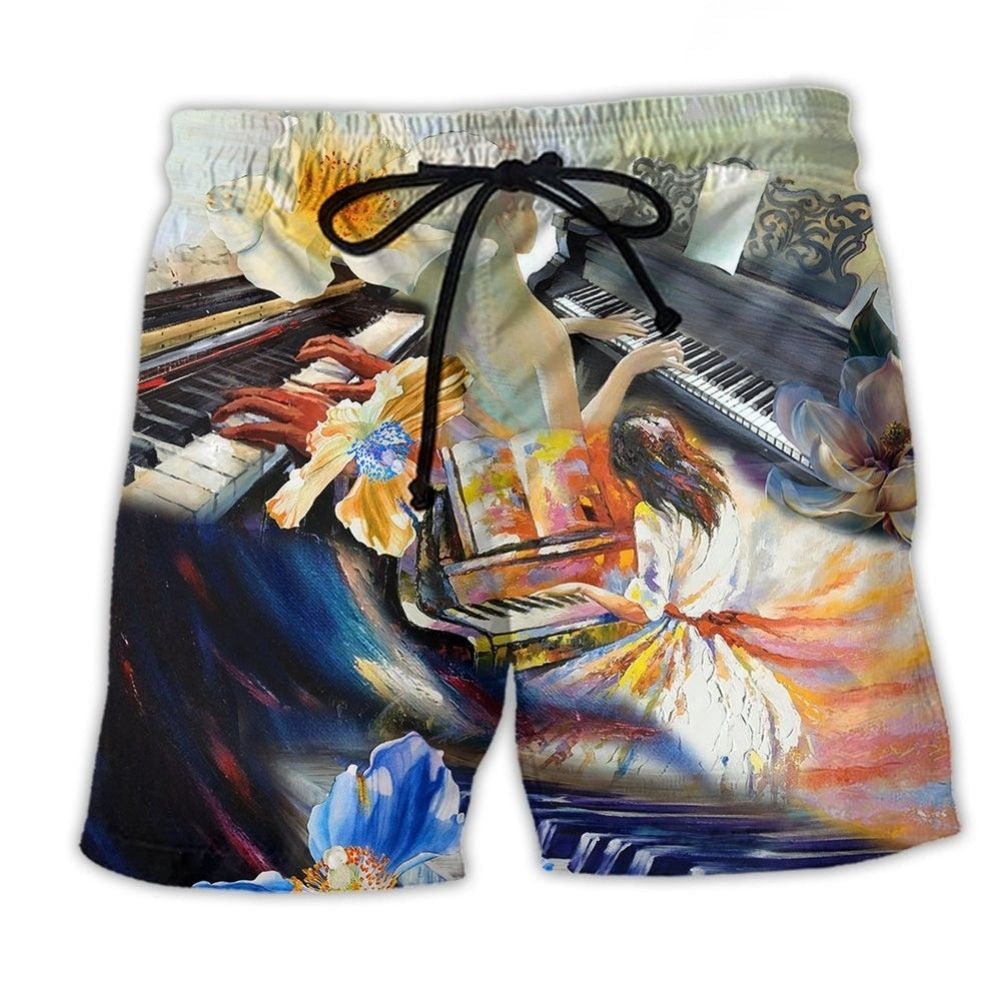 Piano Music Forever Love – Beach Short