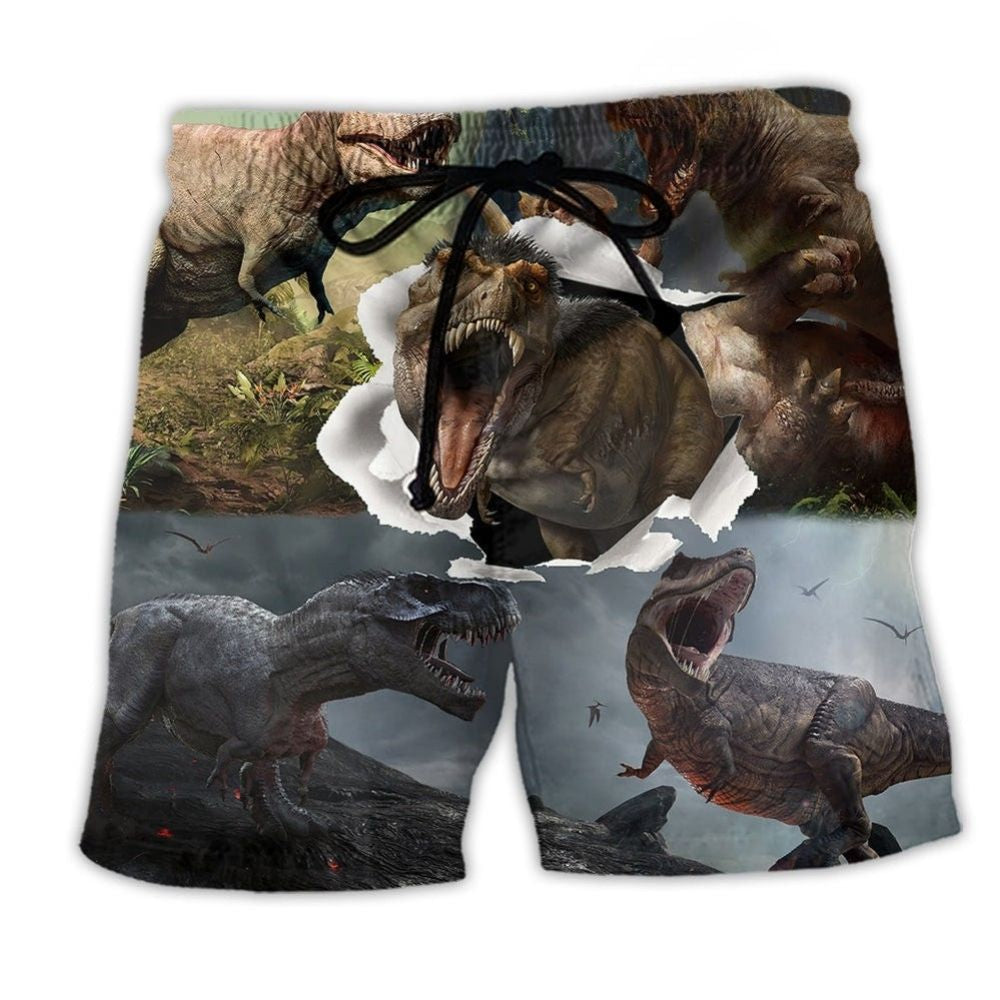 T-Rex Dinosaur Cool Adventure Art – Beach Short