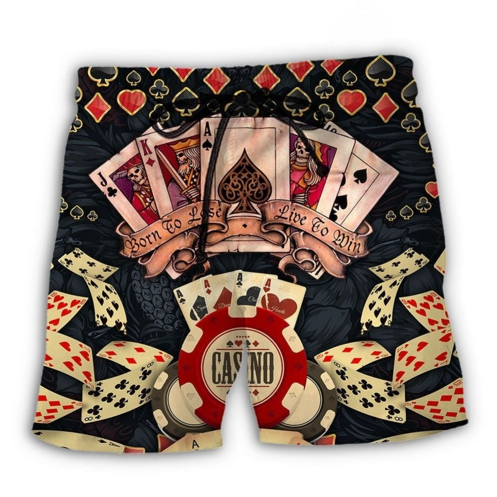Poker Born To Lose Live To Win Art – Beach Short