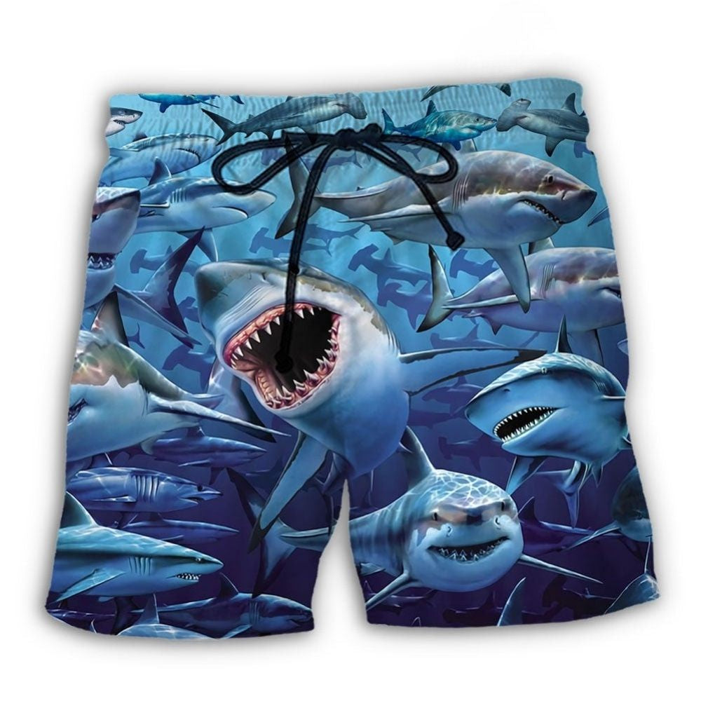 Shark Family Hunt Art – Beach Short