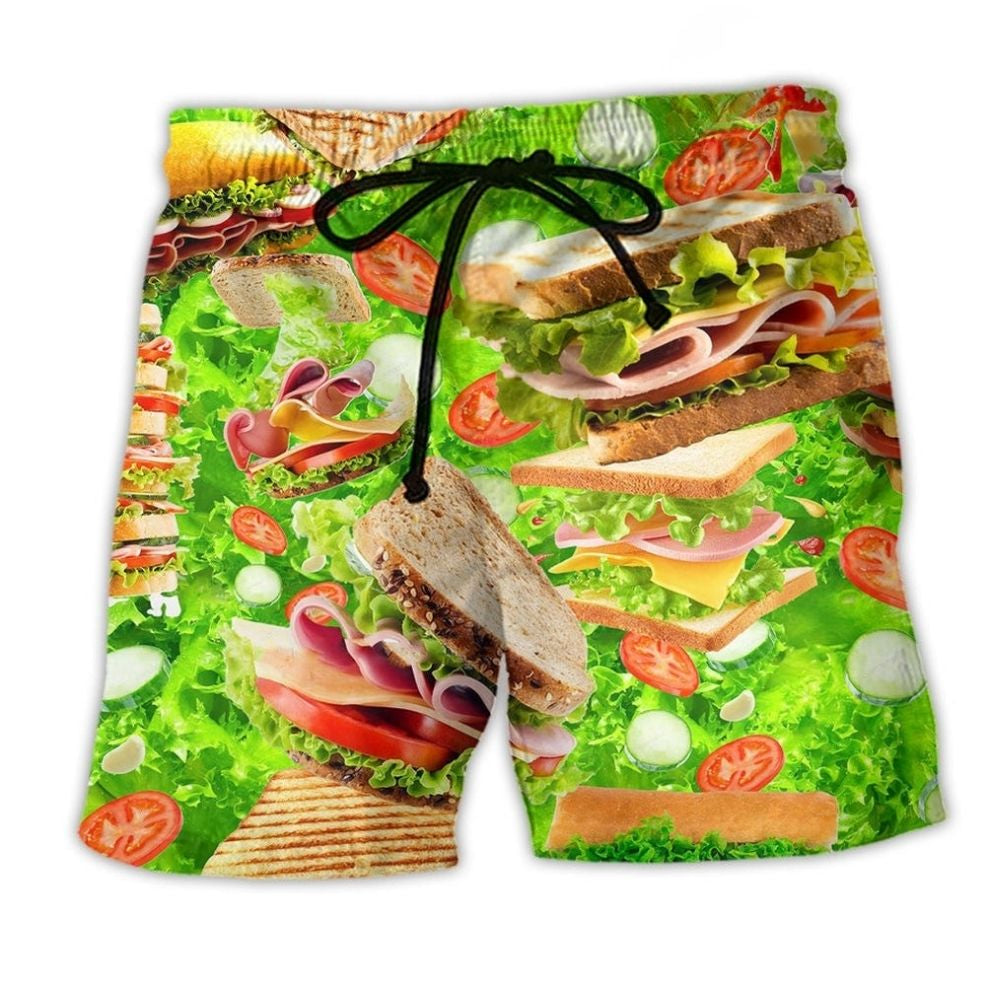 Sandwich Love Food Quote Art – Beach Short