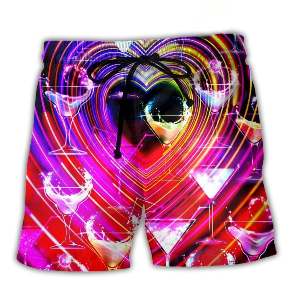 Romantic Cocktail Party Neon Heart – Beach Short