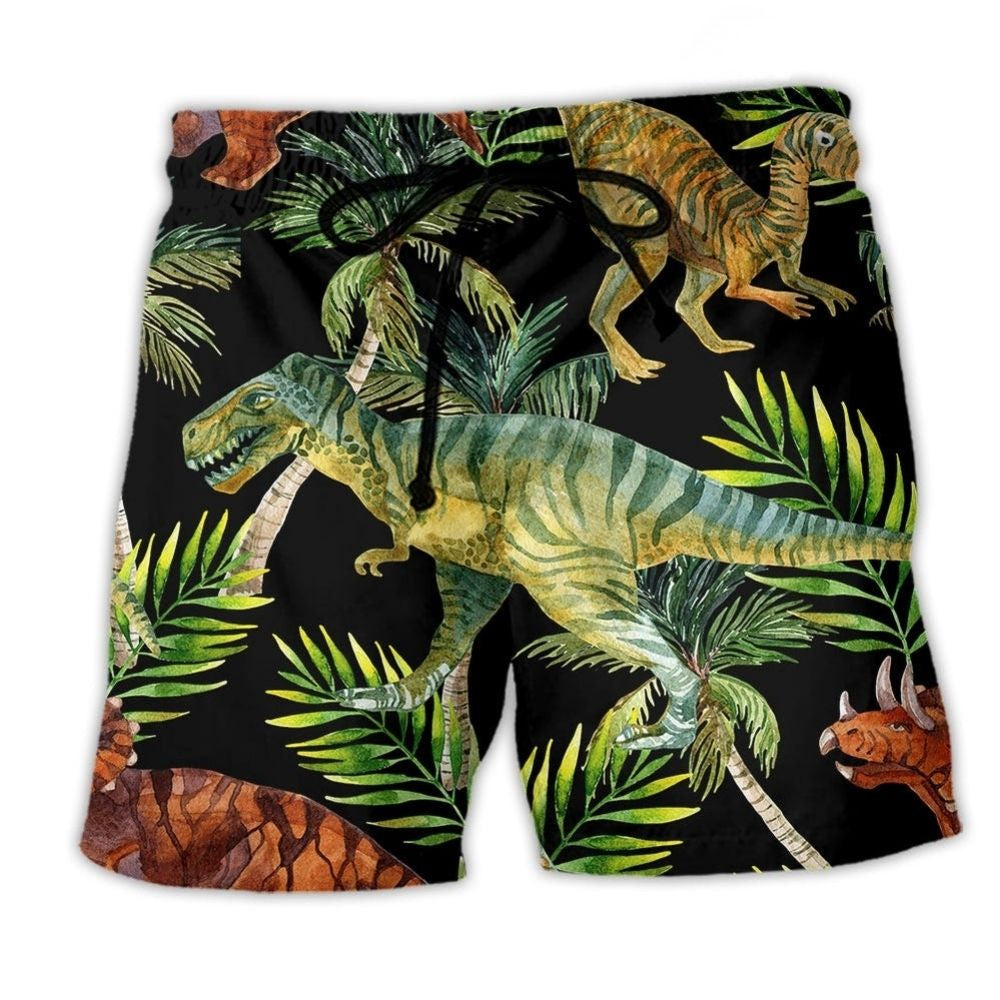 Dinosaur Ancient Jungle Adventure Art – Beach Short