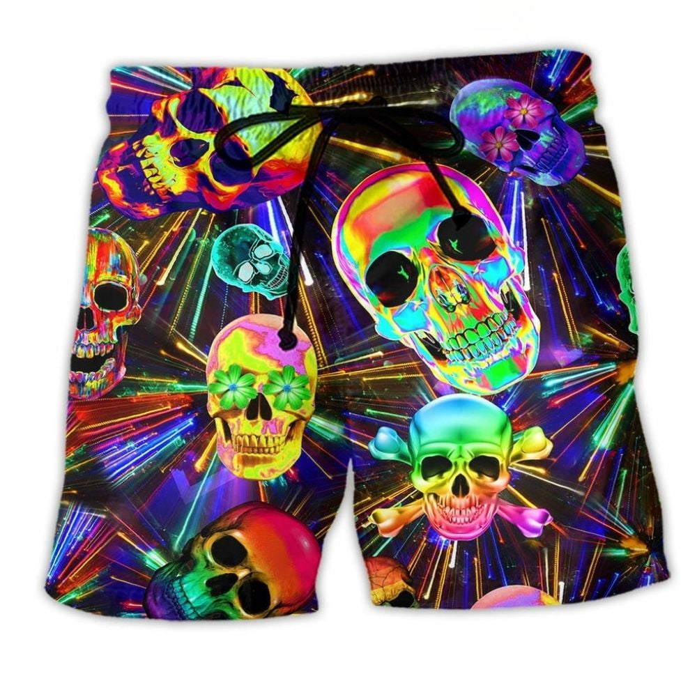 Skull Love Life Inspirational Art – Beach Short
