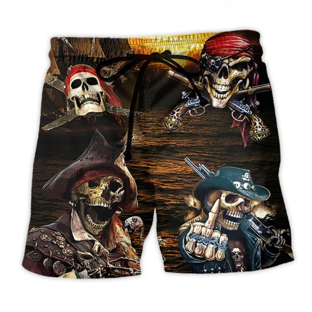 Pirate Skull Sea King Art – Beach Short