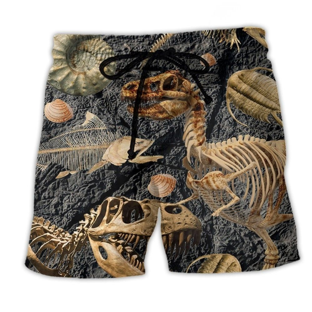 Dinosaur Fossil Collection Art – Beach Short