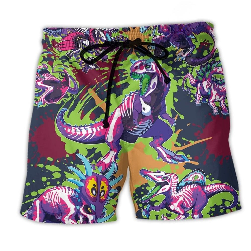 Rawrsome Dinosaur Fun Quote Art – Beach Short