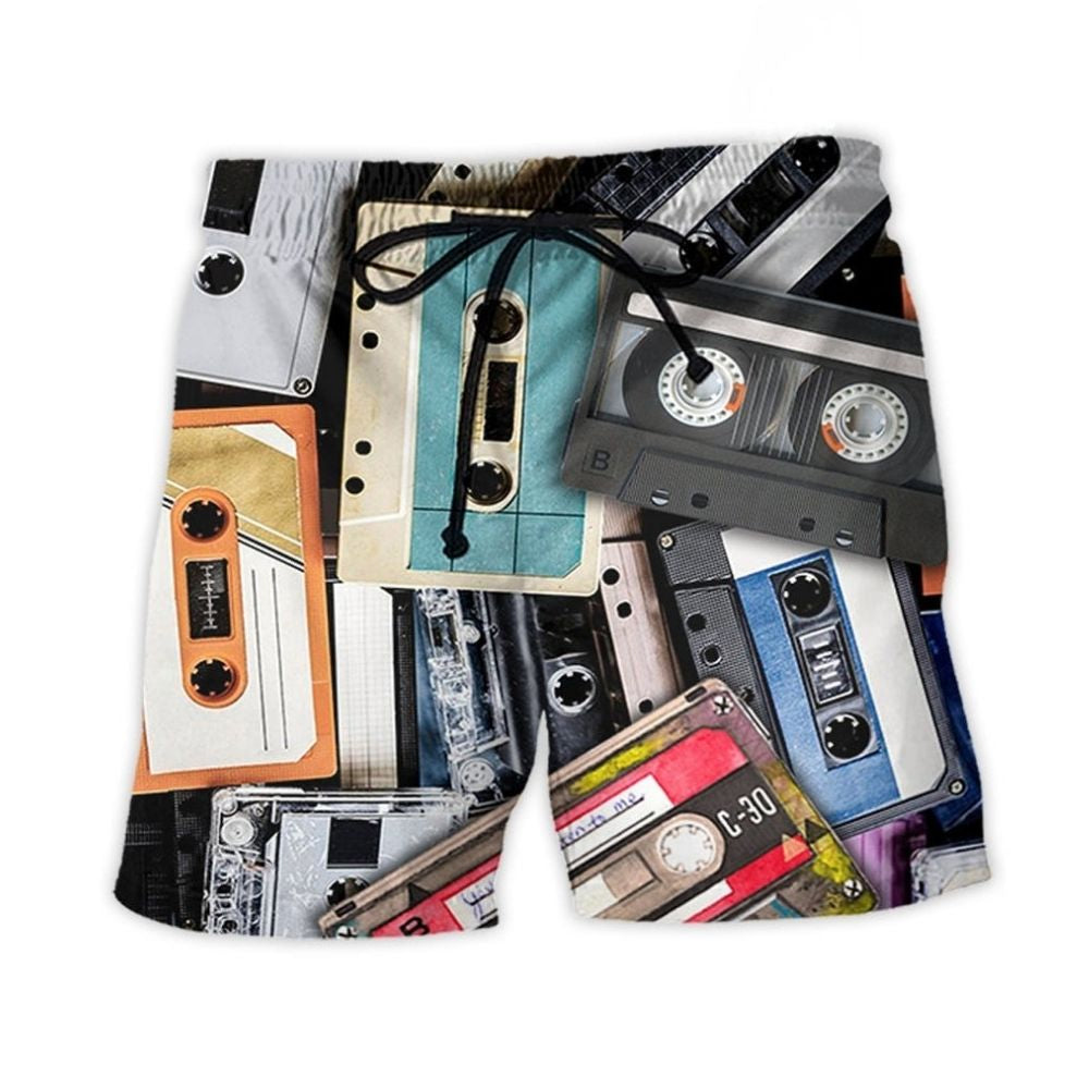 Cassette Tape Music Lover Minimal – Beach Short